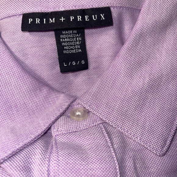 PRIM+PREUX BUTTON DOWN SHIRT CASUAL MEN’S LONG SLEEVE PURPLE COLOR SIZE LARGE - Picture 9 of 9